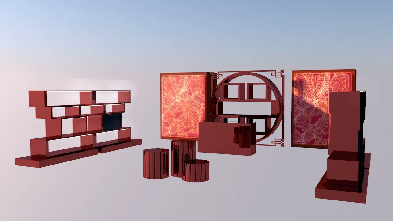 China Hotel New Year exhibition design with multimedia