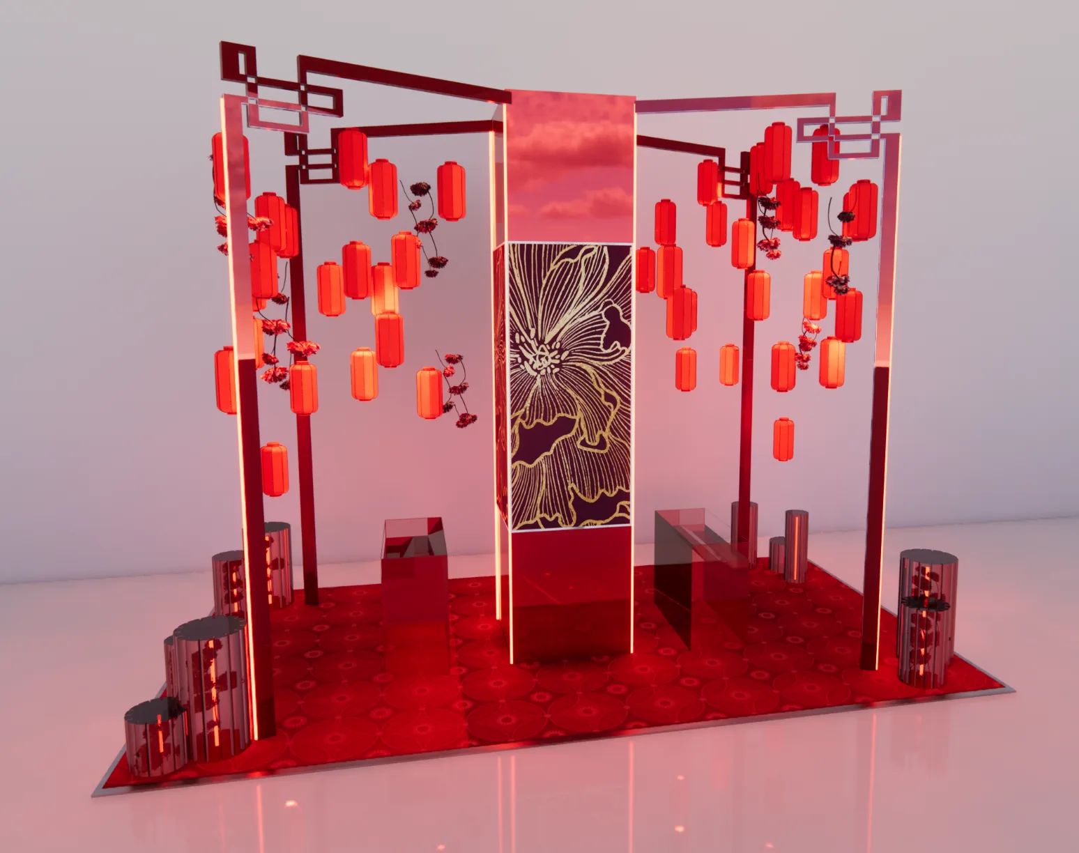 Marriott Chinese-style themed exhibition and retail installation